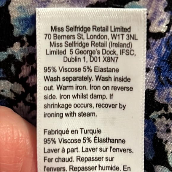 NWT-FLORAL SZ 12 MIDI DRESS/ V-NECK / LONG-SLEEVES - Picture 7 of 7